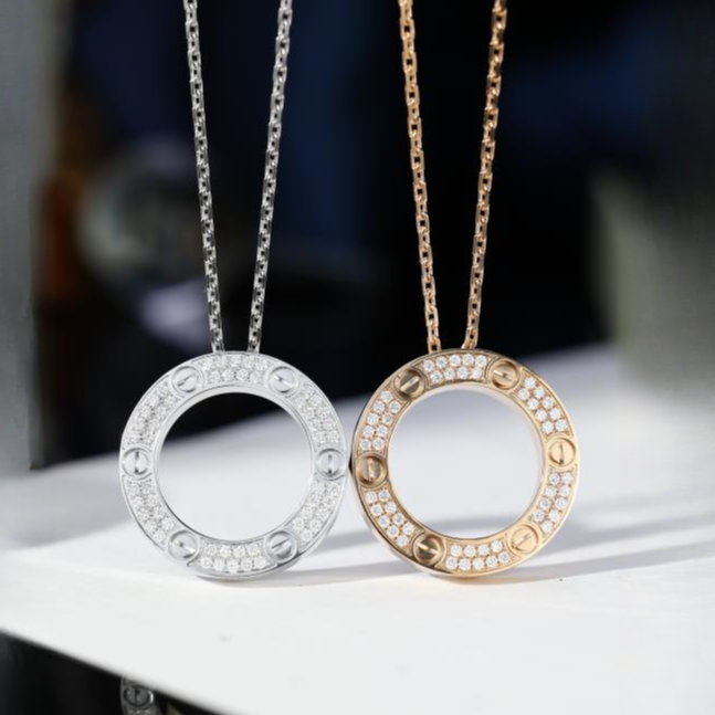 18K金钻石大饼项链 CZ (定制品质48小时鉴赏期)