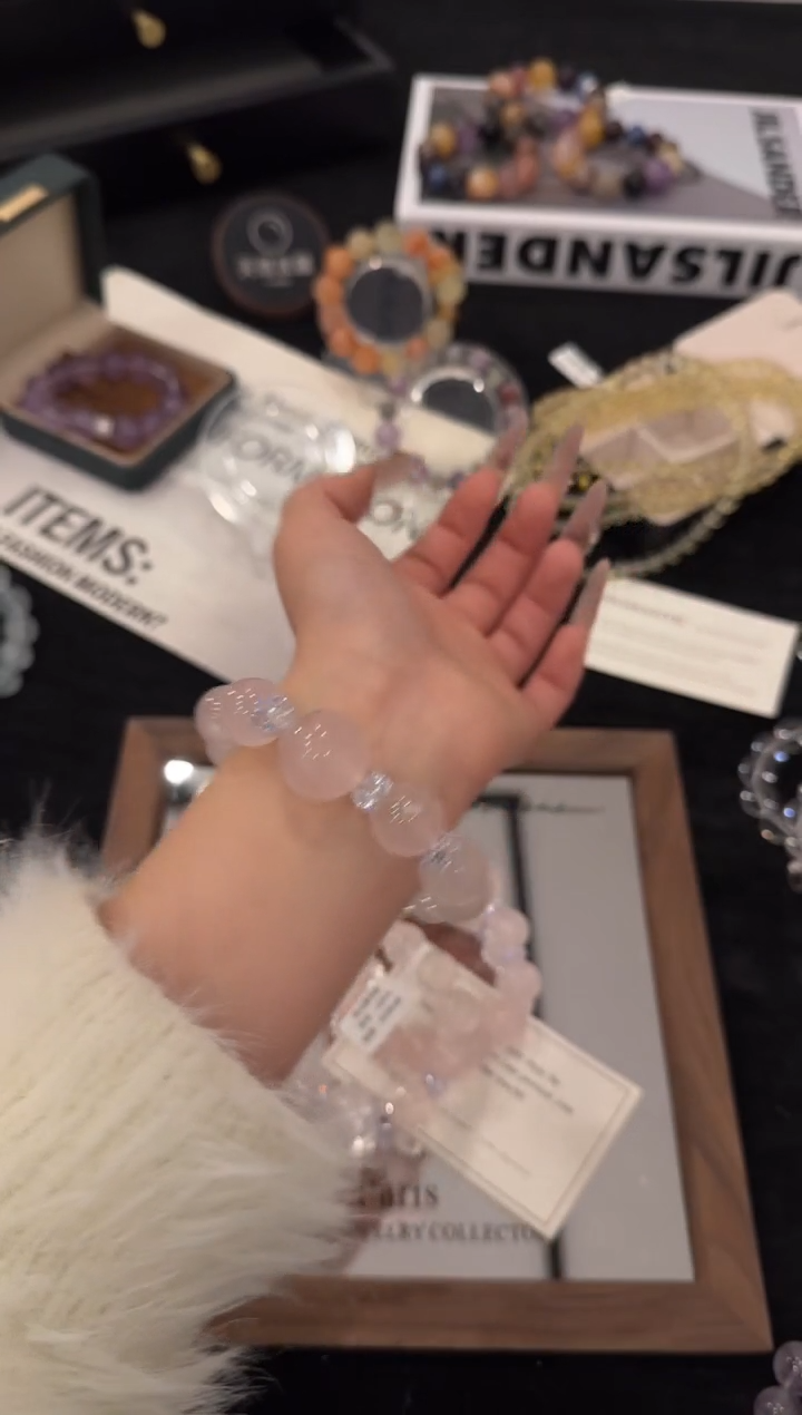 合金手链水晶粉水晶x3594