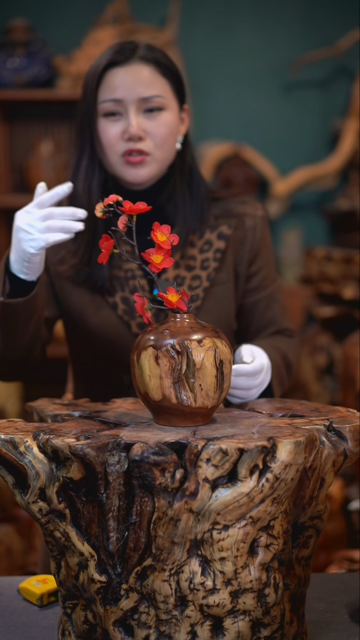 【闪购商品】枣木雷击枣木石榴瓶