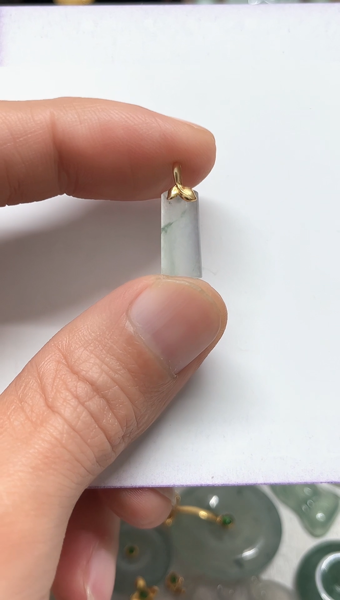 【闪购商品】翡翠颈饰18K金镶嵌天然缅甸A货翡翠吊坠