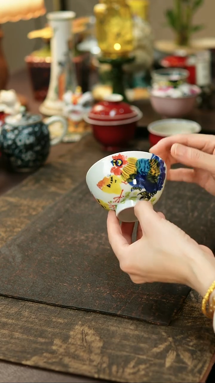 景德镇陶瓷杯碗柴烧多人