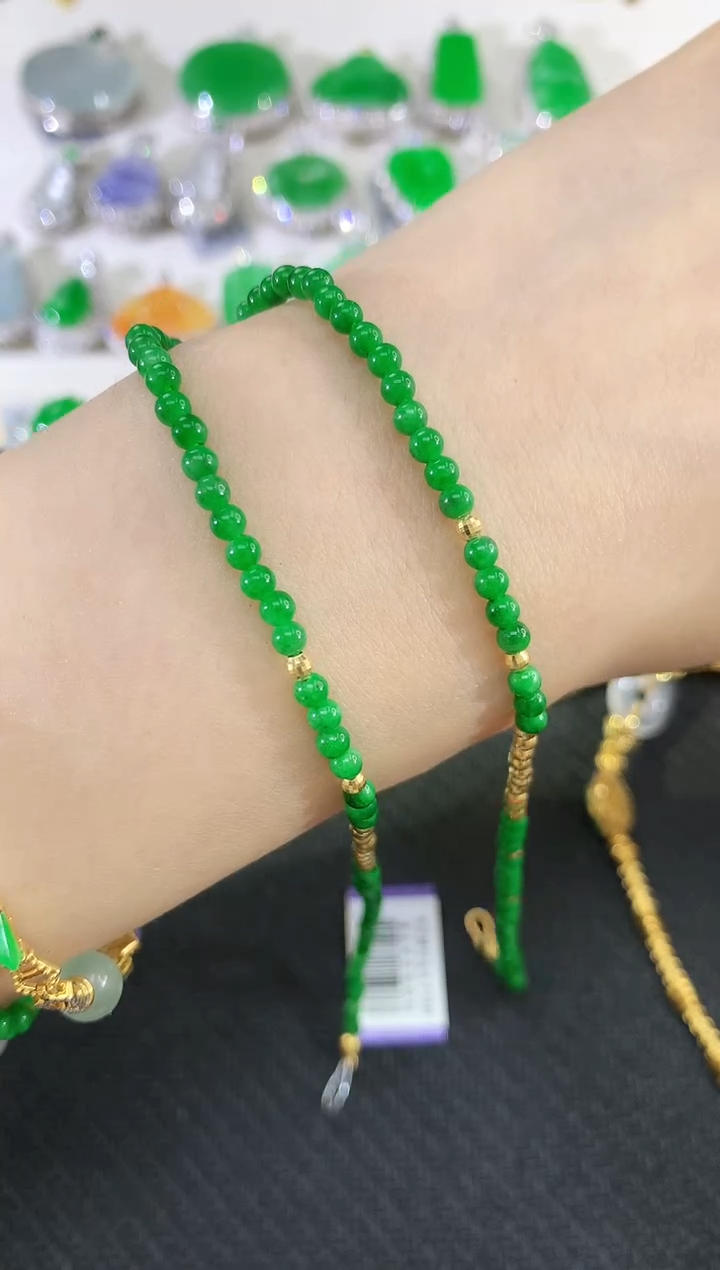 18K金镶嵌手链翡翠|3980多样性发其一