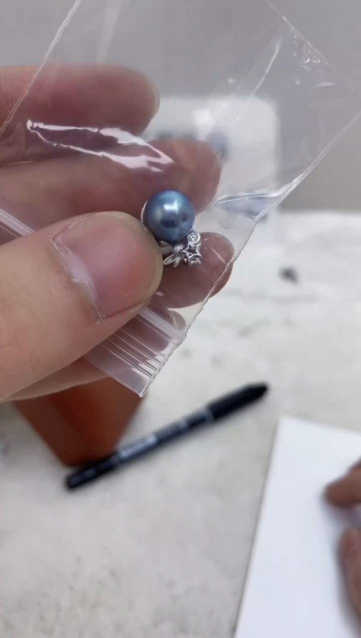 海水珍珠银S925镶嵌颈饰  