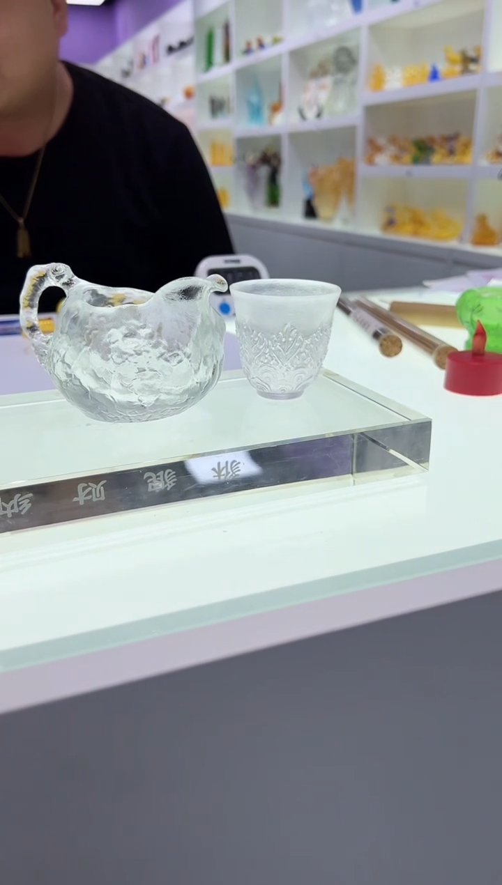 【闪购商品】泥塑古法琉璃杯子2 个摆件