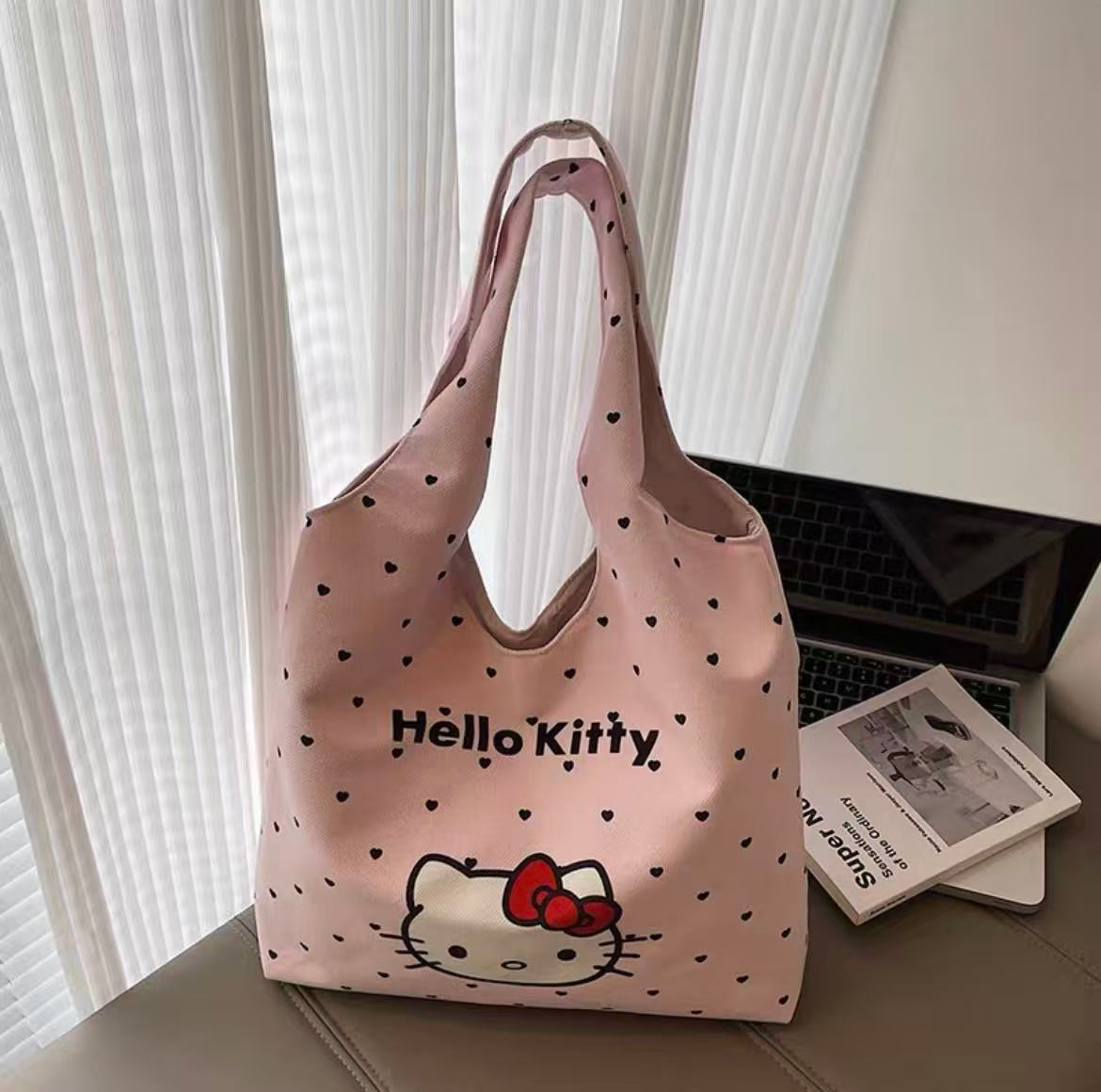 2025新款kitty百搭托特包外出卡通手提包上班族杂物休闲包单肩包