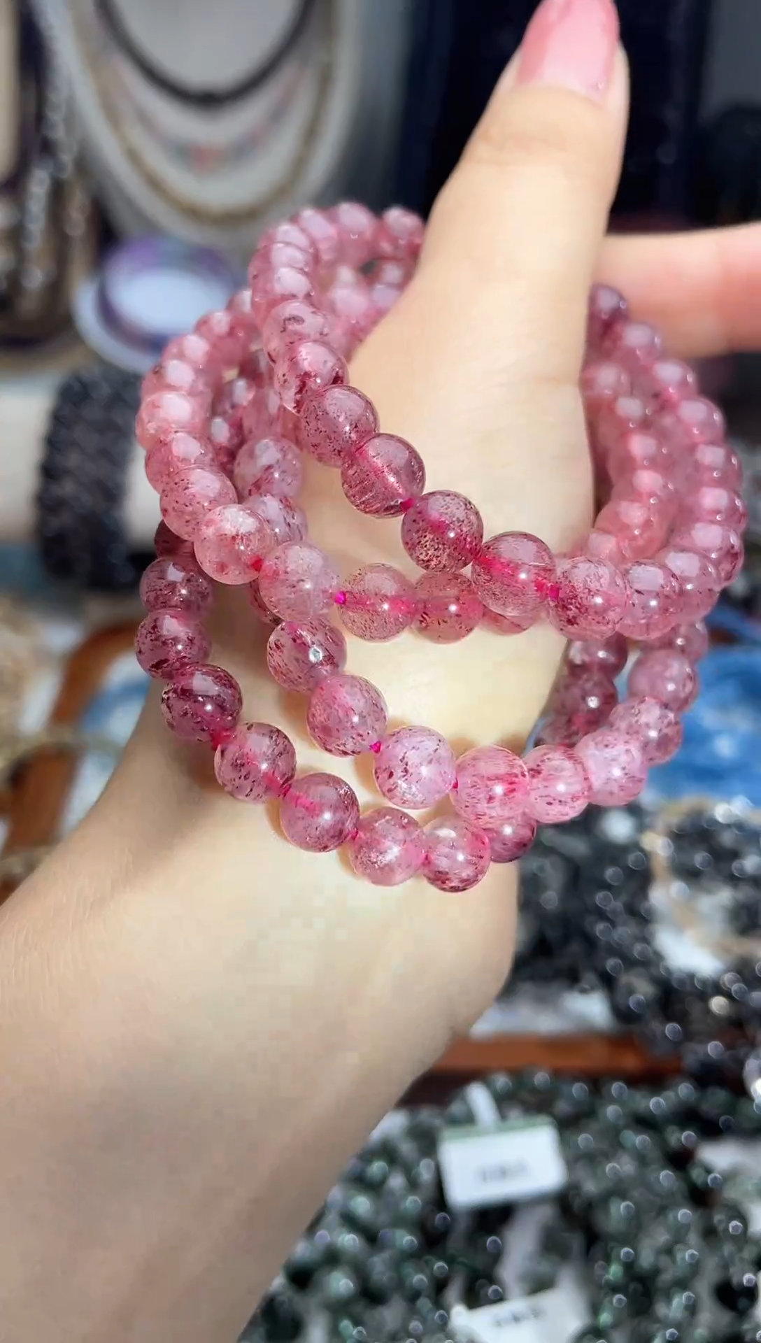 【闪购商品】水晶手链未镶嵌7mm彼岸花草莓晶手链