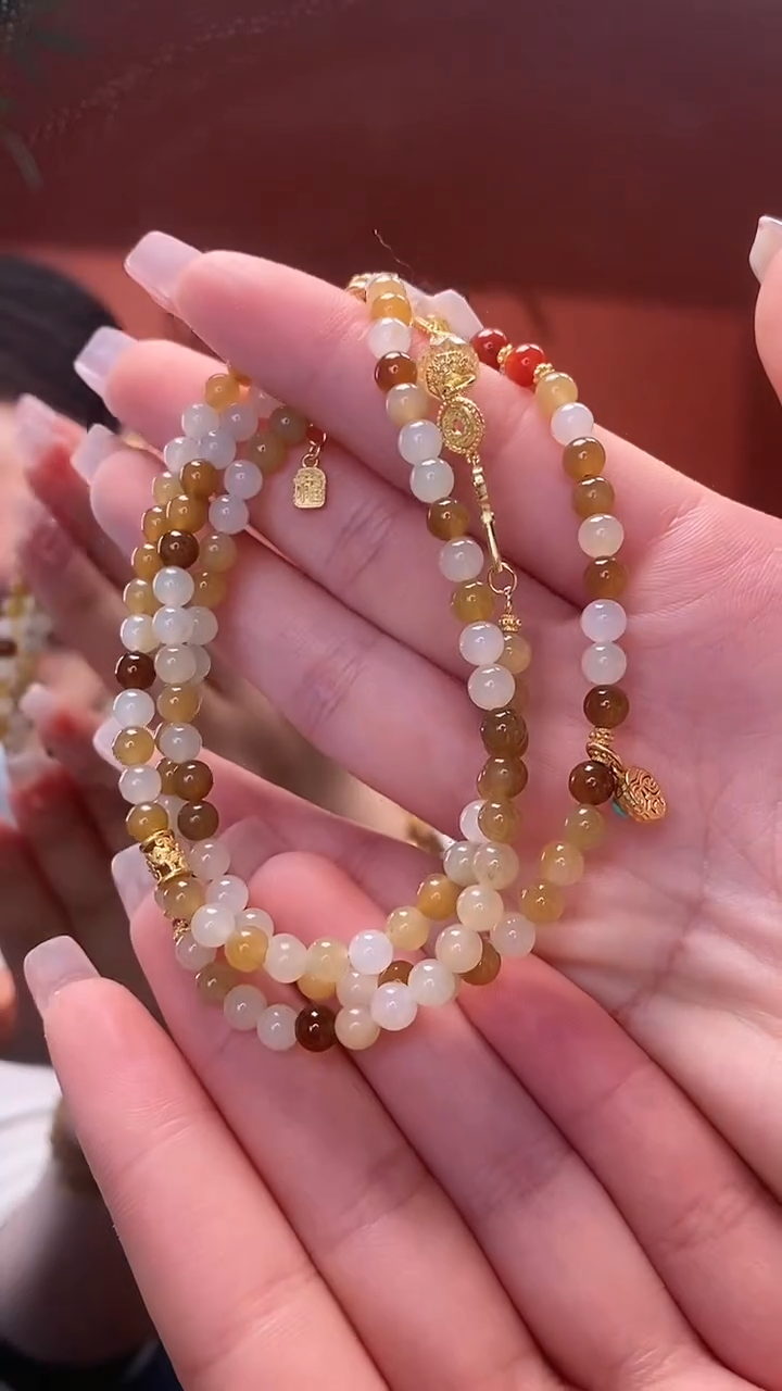 【闪购商品】和田玉手串未镶嵌多宝珠径约5mm