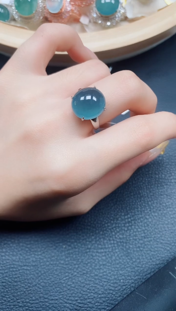 【闪购商品】翡翠戒指银S925镶嵌翡翠