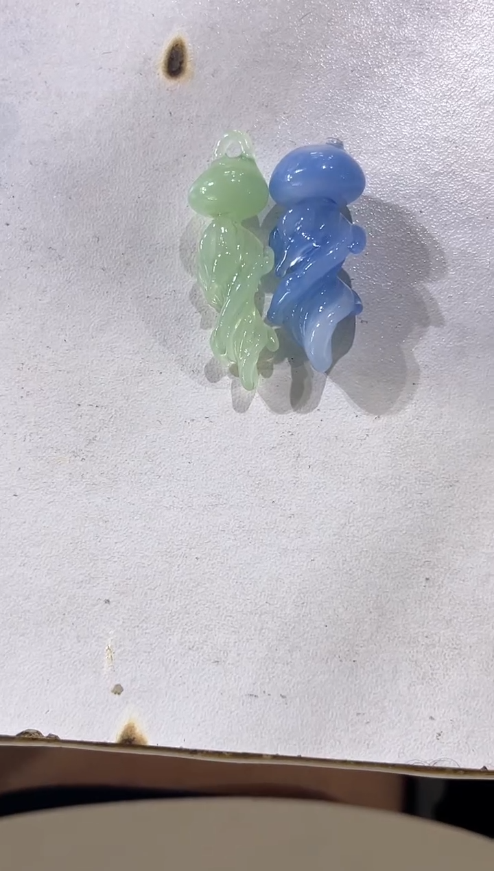 琉璃手工艺品水母两只