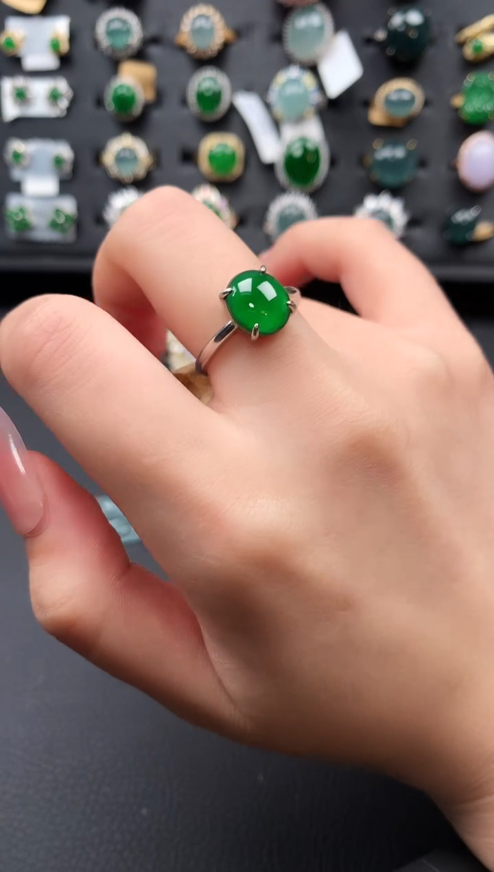 【闪购商品】翡翠戒指银S925镶嵌52141