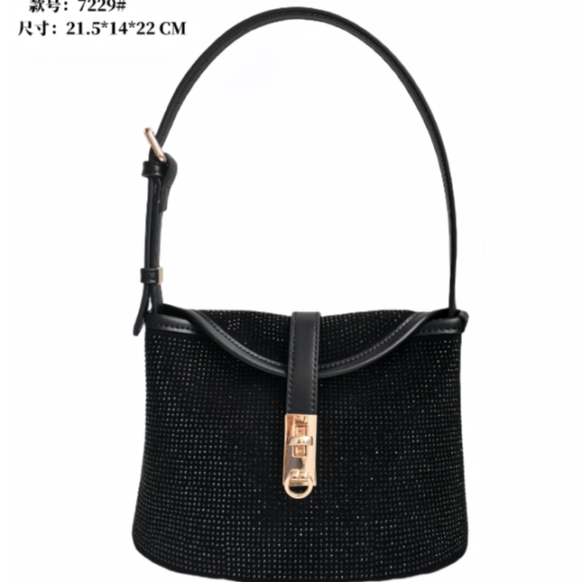 【广州特特】SKL-7229-黑色时尚休闲夏季网红简约小众肩包