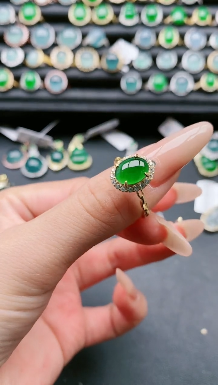 【闪购商品】翡翠戒指银S925镶嵌111111111