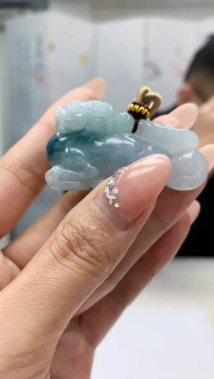 【闪购商品】定制翡翠未镶嵌5152MM-毛货挂件41