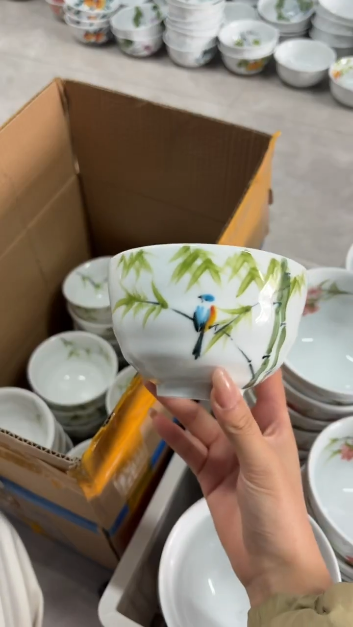 瓷片景德镇高温陶瓷食品级手绘釉中彩-墩墩碗