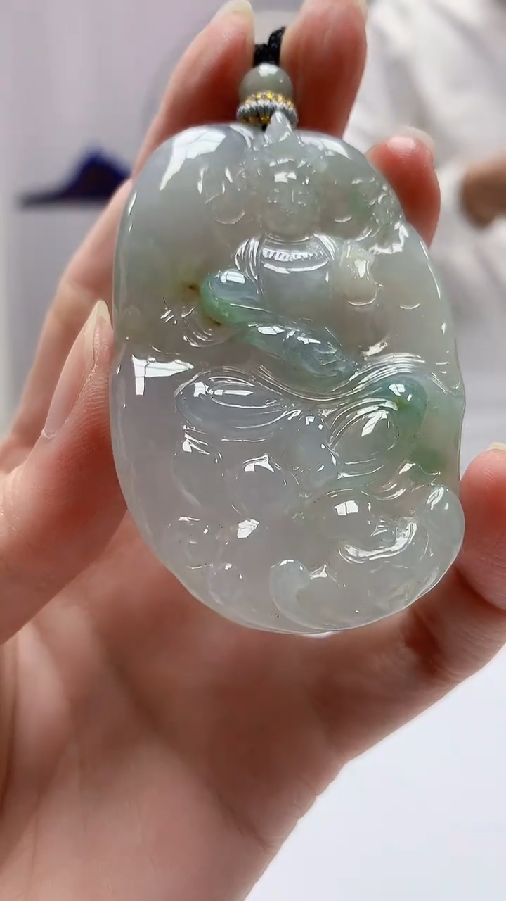 【闪购商品】定制翡翠未镶嵌5028zm-毛货挂件观音212