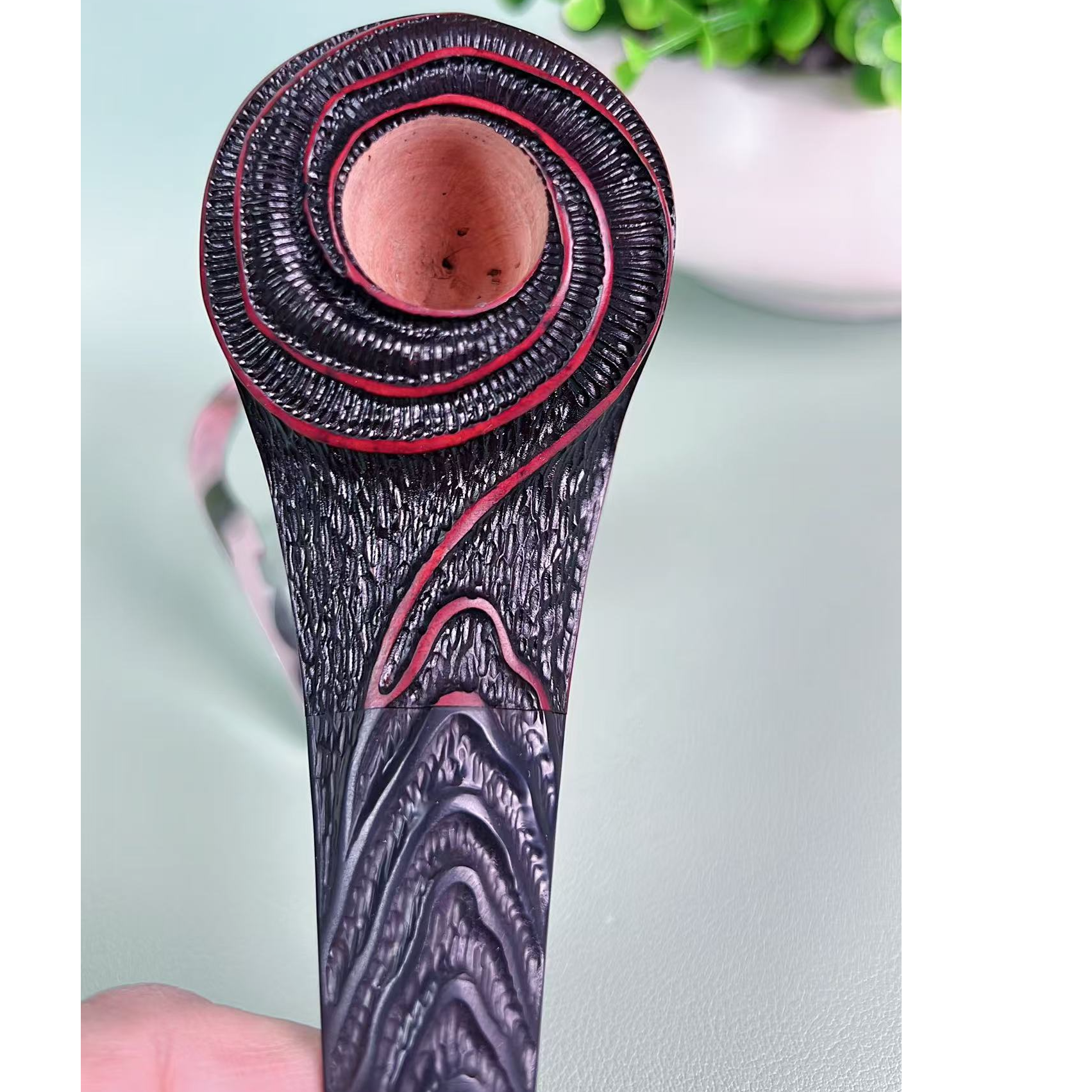 石楠木手工雕刻烟斗 玫瑰花斗型