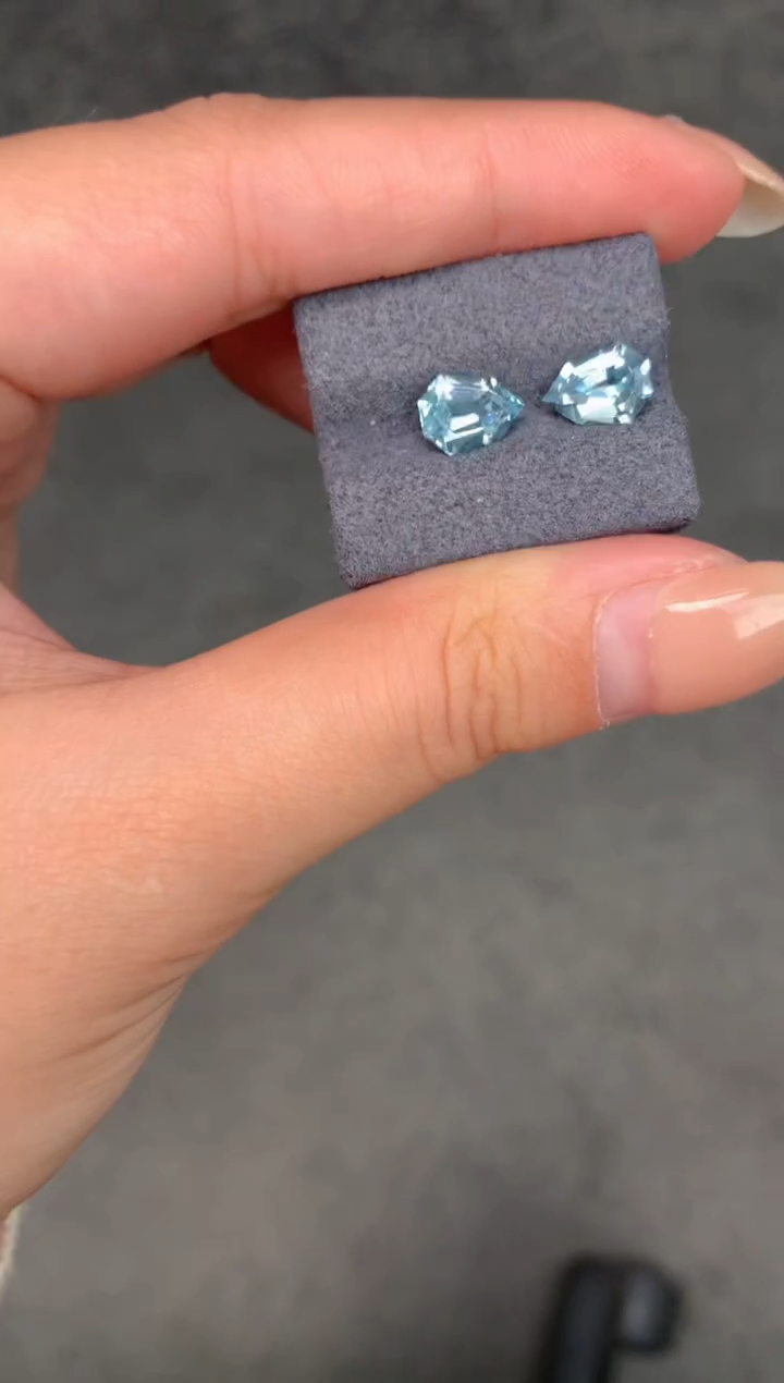 【闪购商品】海蓝宝石裸石未镶嵌2ct海蓝宝石配对