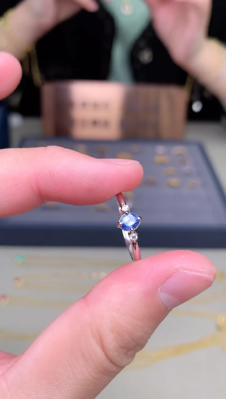 【闪购商品】蓝宝石戒指银S925镶嵌戒指