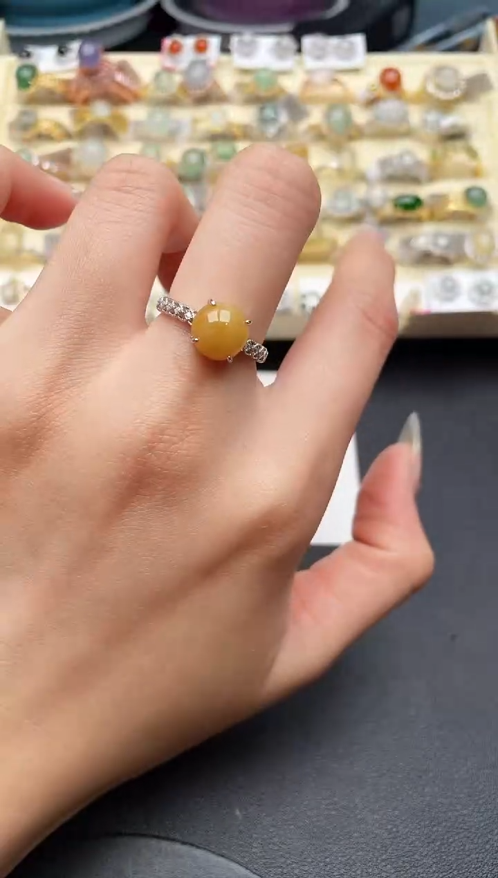 【闪购商品】翡翠戒指银S925镶嵌222222222+5