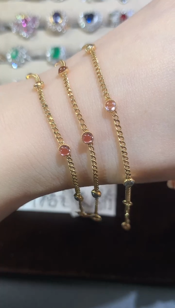 手链彩色蓝宝石18K金镶嵌多样性发其一D100|1880