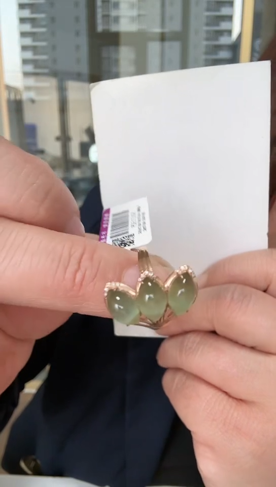 【闪购商品】和田玉戒指18K金镶嵌戒指4