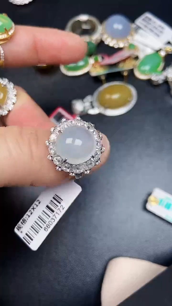 银S925镶嵌戒指翡翠2830