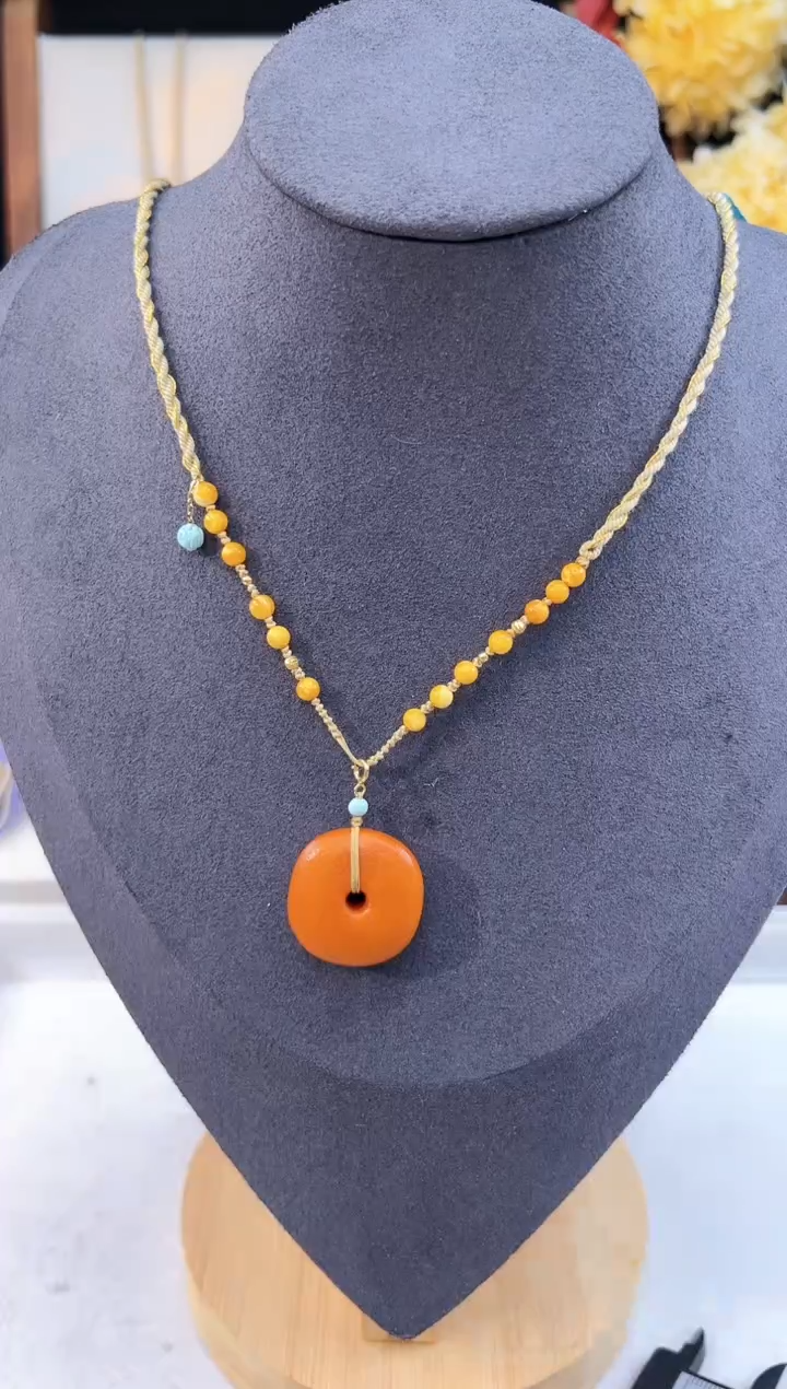 【闪购商品】琥珀吊坠18K金镶嵌@@E921J015987