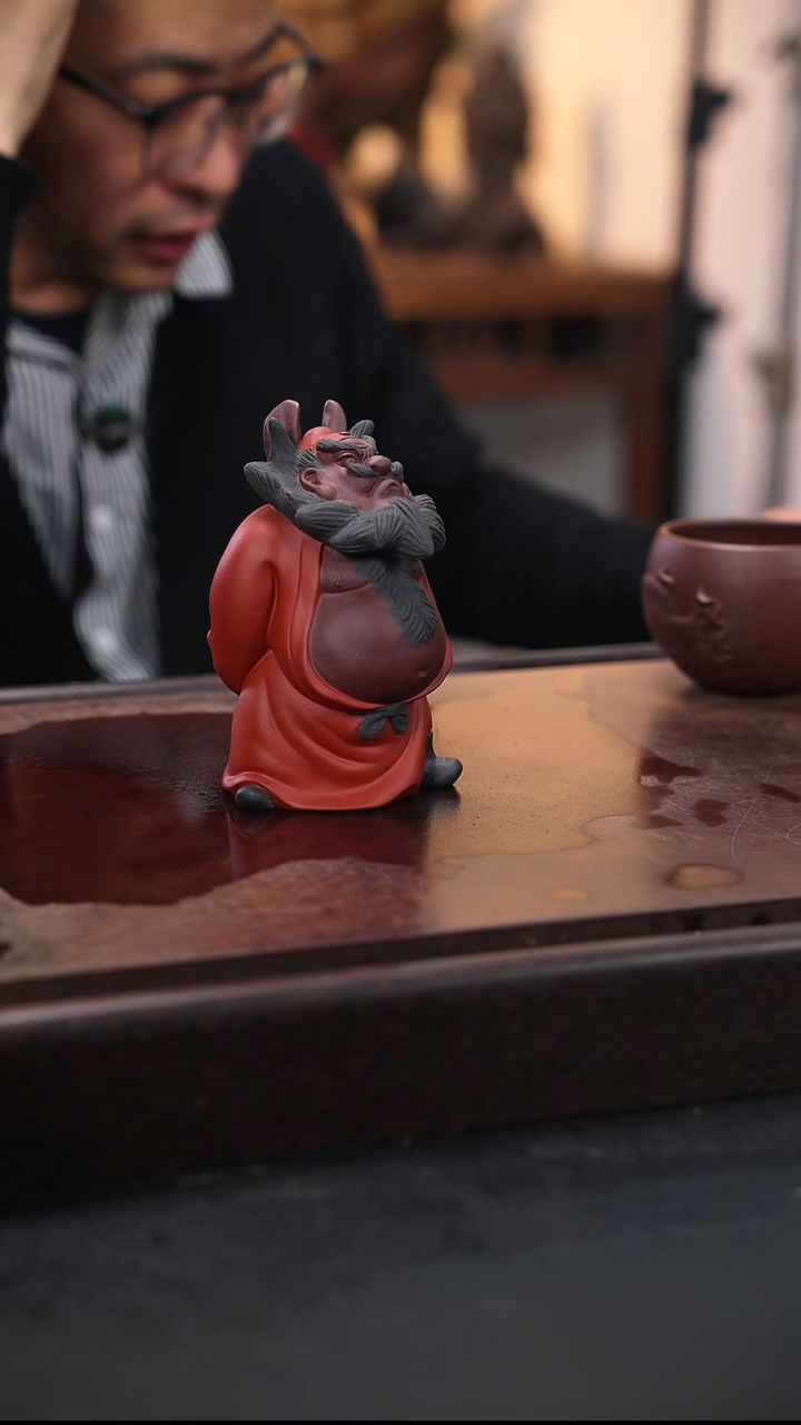 钟馗雕塑茶宠摆件