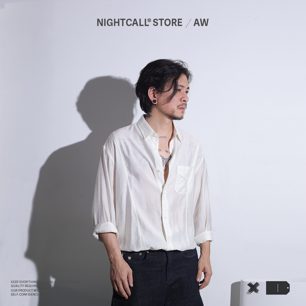 NIGHTCALL / CUSTOMIZED 2代 超薄夏日丝状遮阳长袖衬衫 面膜抽绳