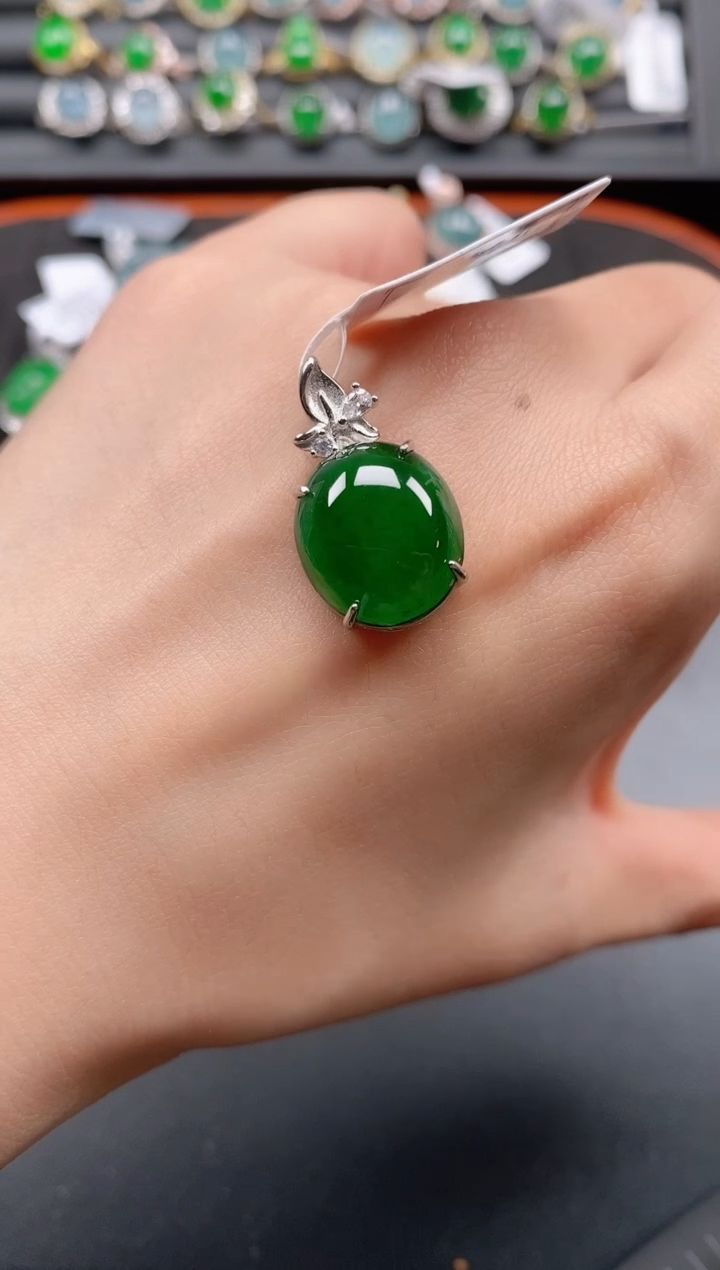 银S925镶嵌戒指翡翠1111111