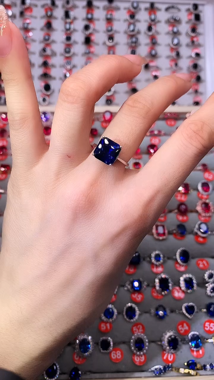 【闪购商品】蓝宝石戒指银S925镶嵌11111