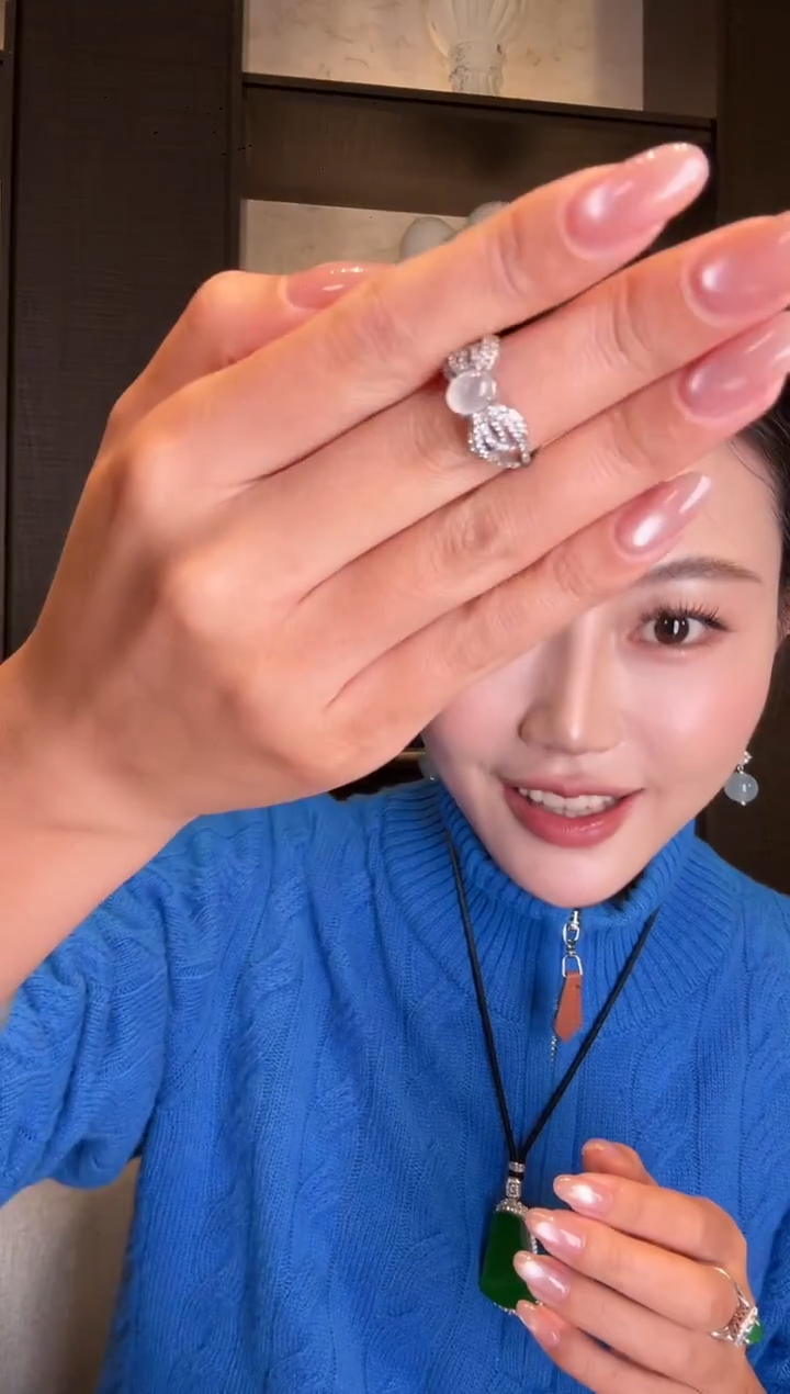 银S925镶嵌戒指翡翠105