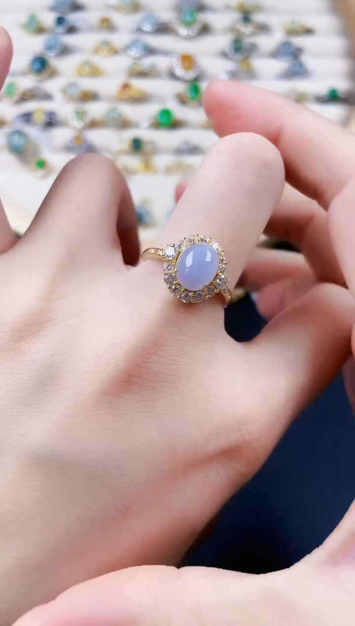 【闪购商品】翡翠戒指银S925镶嵌45644564