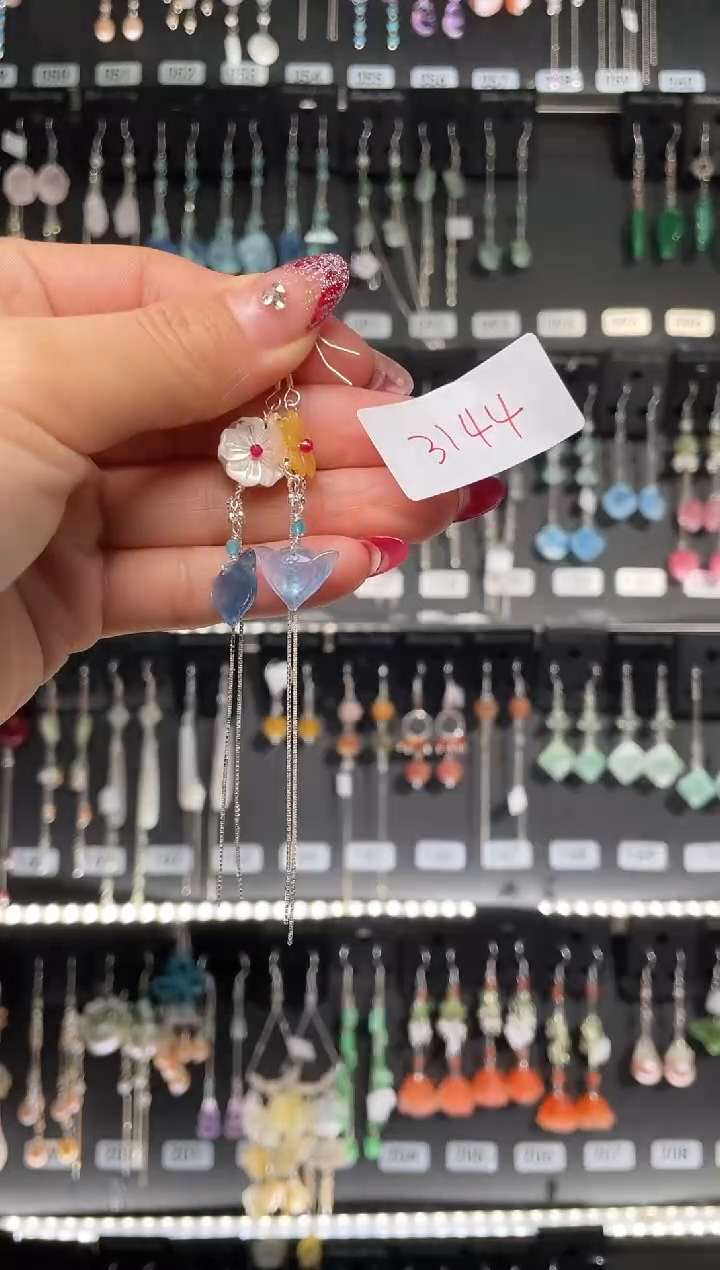 【闪购商品】紫晶耳饰银S925镶嵌喜欢拍