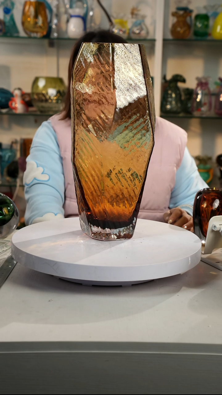 【闪购商品】琉璃【弘扬】高轻奢琉璃花器微瑕福利高40