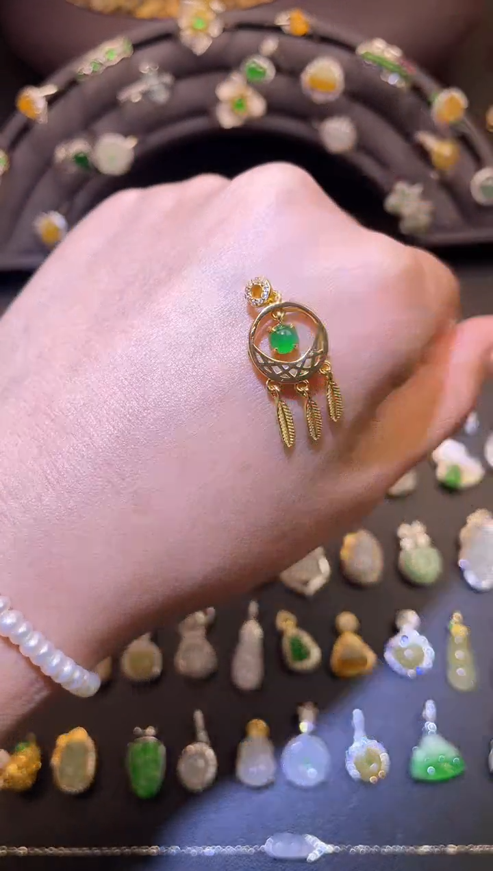 吊坠(不含链)银S925镶嵌翡翠1