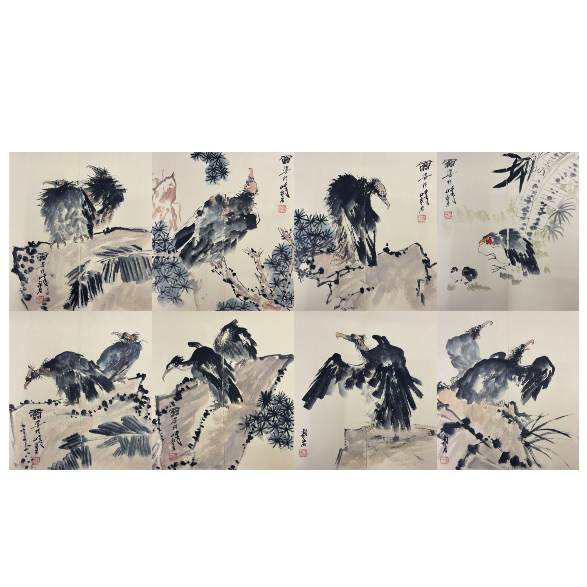 《雄鹰图册页》264X39cm   YY25-101