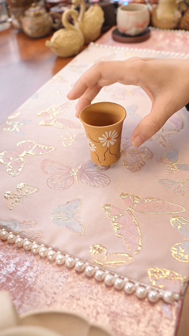 茶壶紫砂段泥雏菊杯