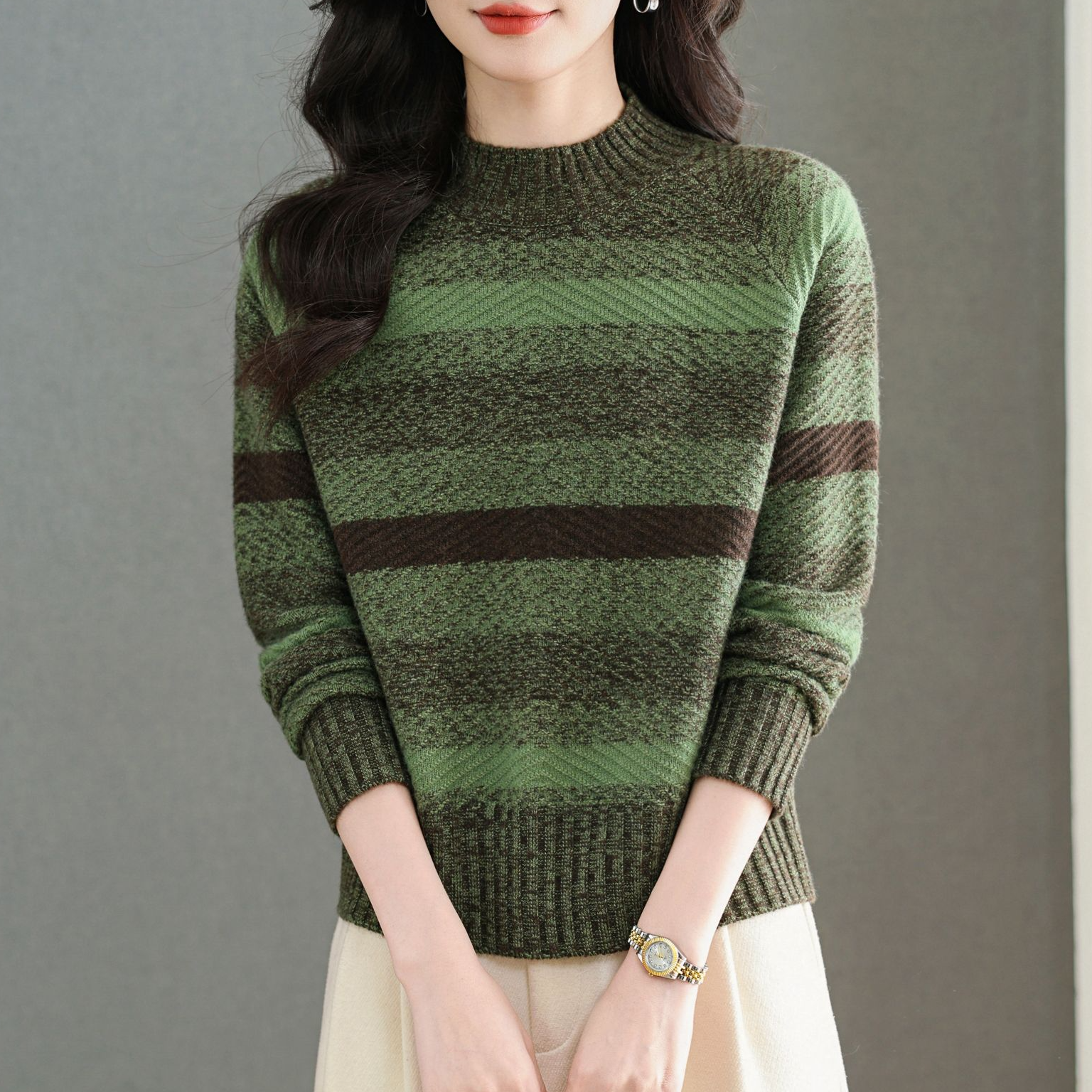 【绵羊毛】秋冬爆款毛衣新款时尚洋气百搭打底女装内搭上衣圆领长袖