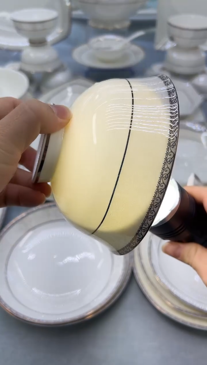 骨瓷玲珑6高2个 