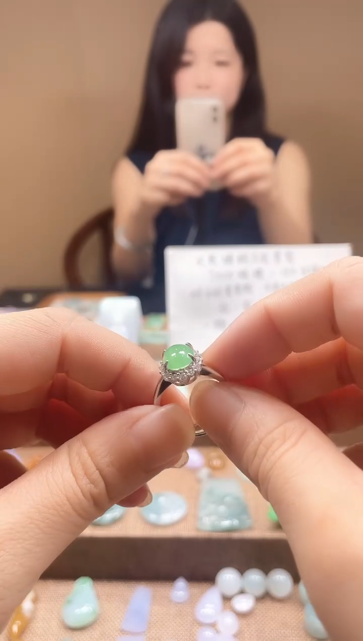 翡翠戒指银S925镶嵌29