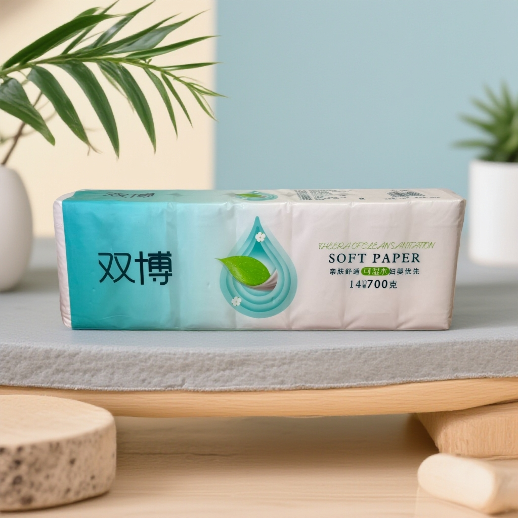 双博亲肤可湿水卫生纸14卷*700g