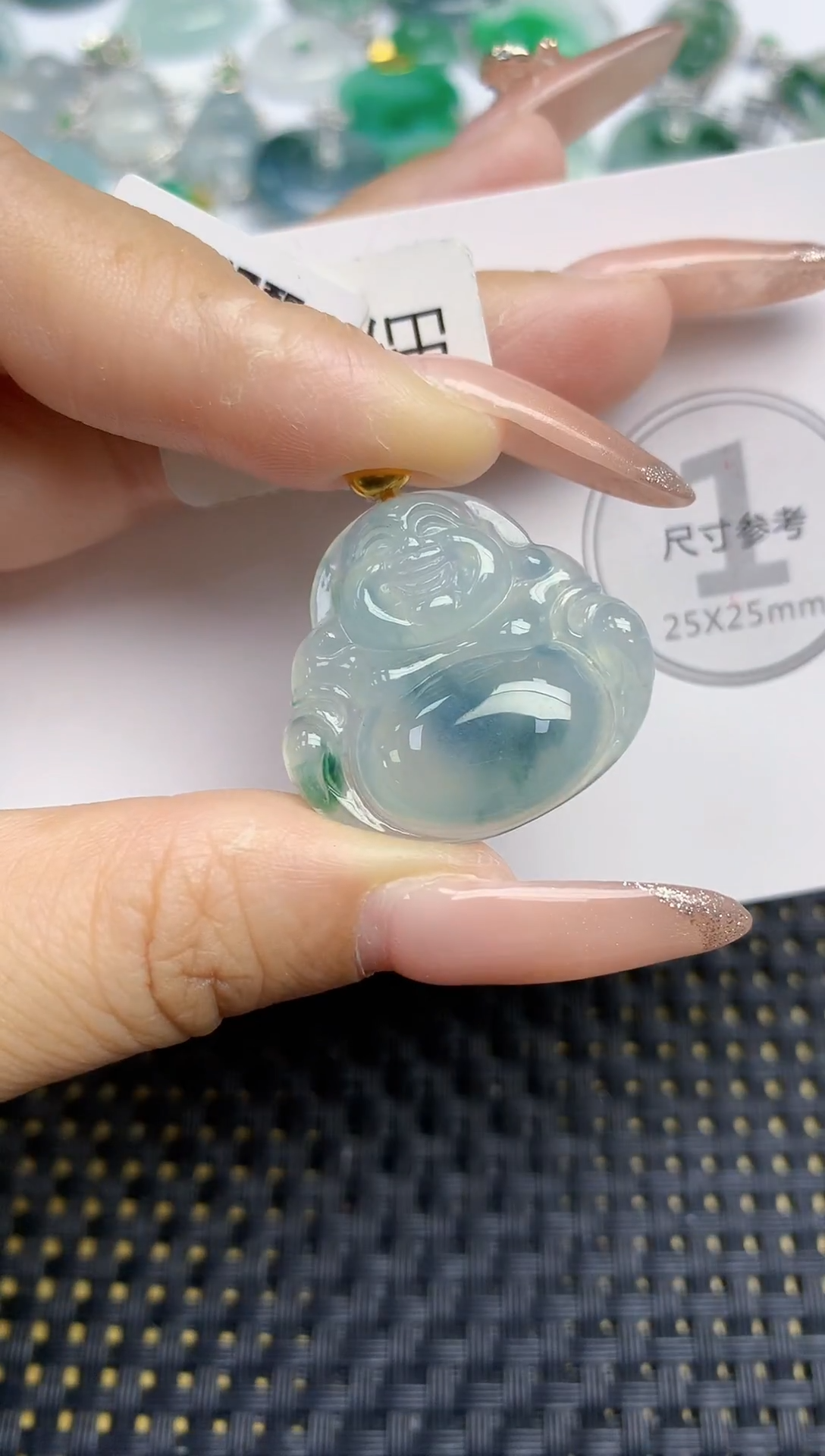 颈饰18K金镶嵌翡翠天然缅甸A货翡翠百元以上9元证书费自理