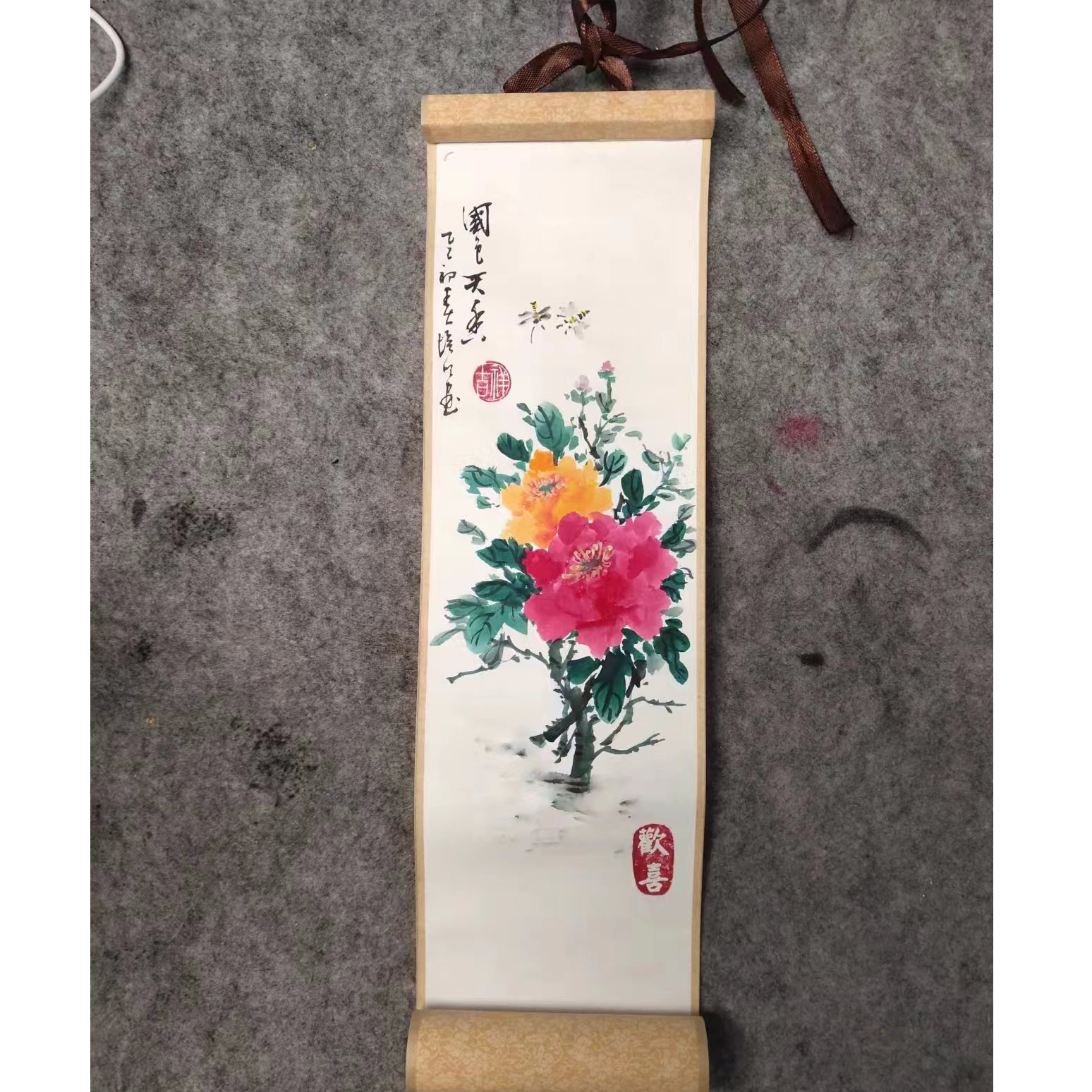 文创定制：手书 中式 迷你宣纸小卷轴（卷轴、内容定制）