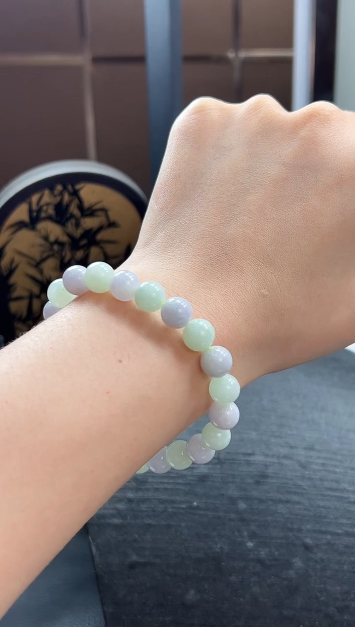 【闪购商品】翡翠手串未镶嵌春彩手串