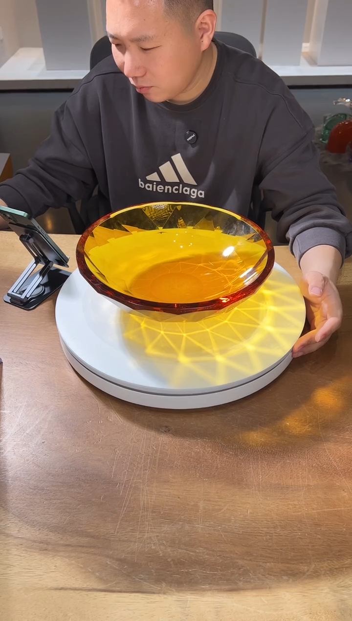 【闪购商品】摆件巴比特美学 切面果盘30cm琥珀金