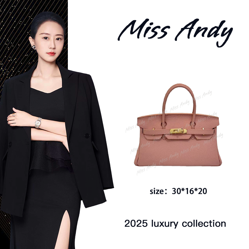 【Andy甄选】XKY-10022-樱花粉 大马铂头层togo手工牛皮女包