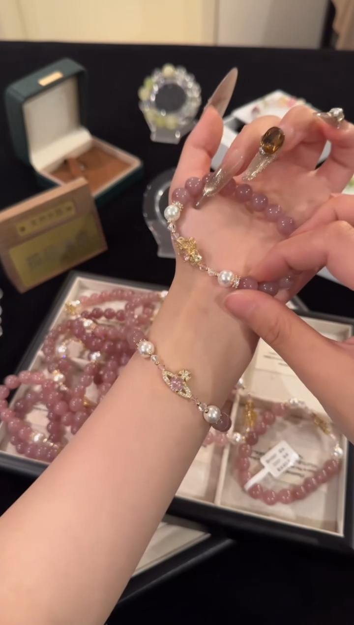 水晶手链合金紫马粉x2002