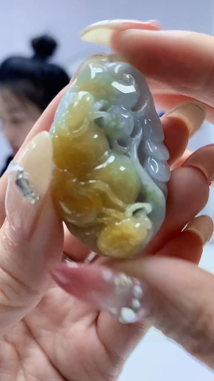 【闪购商品】定制翡翠未镶嵌4902DD-毛货挂件58