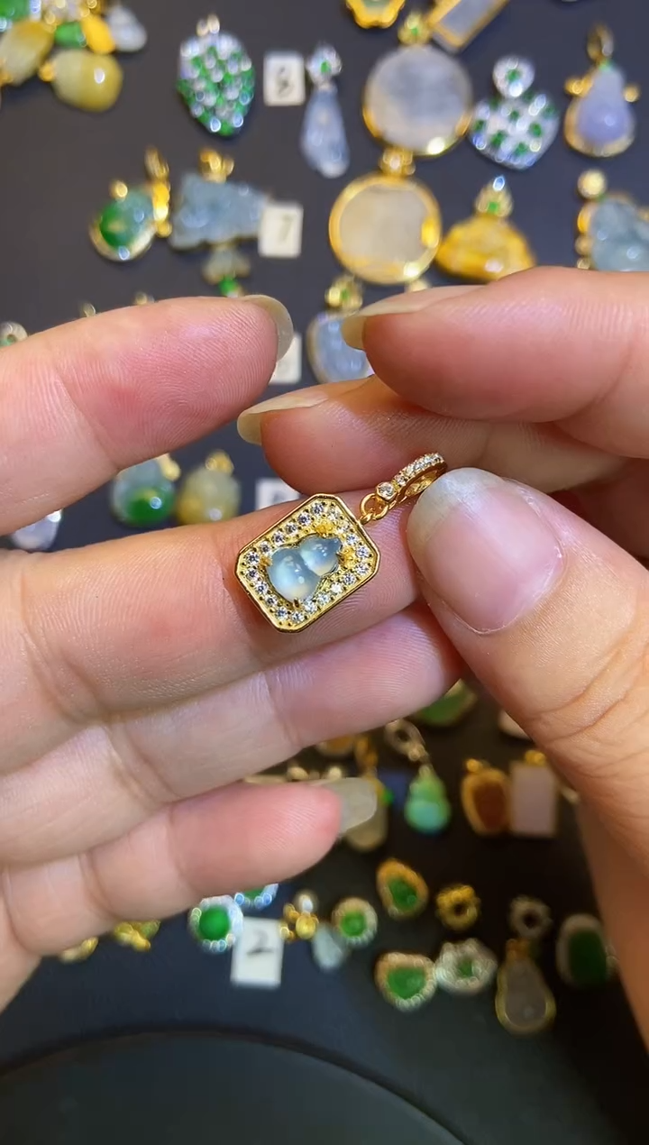 吊坠(不含链)银S925镶嵌翡翠1